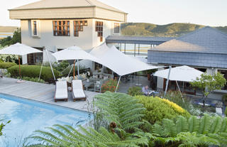 Pool and outdoor lounge area